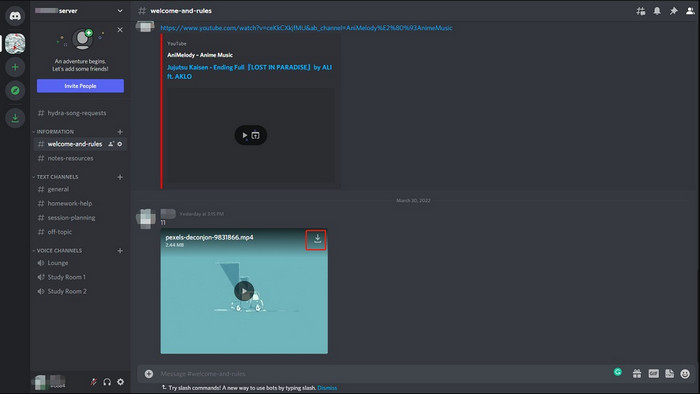 Download Discord Videos in-server